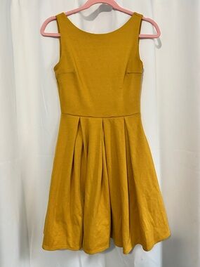 XS Apricity Mustard Yellow Sleeveless Bow Dress